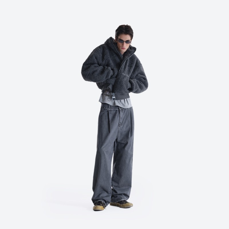 Camel Hair Sherpa Hooded Coat